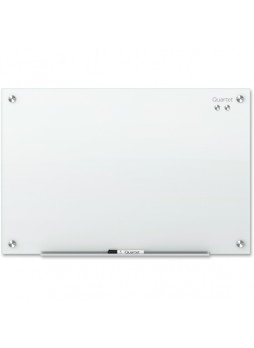 Board, 24" Width x 18" Height - White Tempered Glass Surface - Wall Mount - 1 Each - qrtg2418w